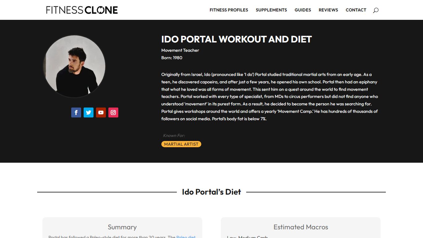 Ido Portal Workout Routine and Diet Plan - Fitness Clone